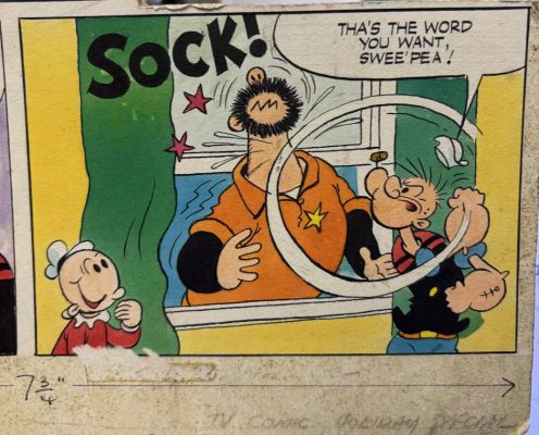 Lot 90 - Original Popeye Artwork For 1970’s TV Comic Free Post In UK | misc / divers