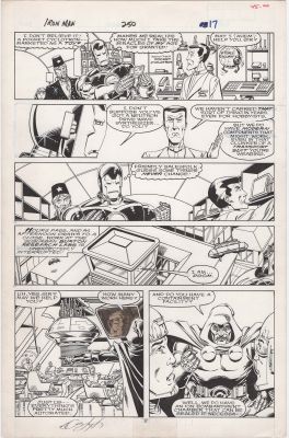 Bob Layton | Tavola originale per IRON MAN #250 p.17. Cm.28 x 43. MARVEL COMICS USA 1989. Firmata. | Art e Fumetto
