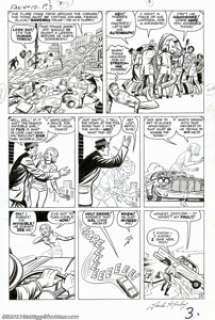 Jack Kirby and Dick Ayers - Original Art for Fantastic Four #10, page 3. (Marvel, 1963) This awesome action page - | Heritage