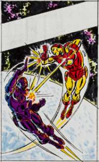 John Romita Sr. Iron Man: And Call My Killer...  MODOK! Cover Color Sketch (Marvel/Pocket Books,  1979)....