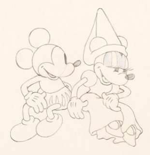 Ye Olden Days Mickey Mouse and Minnie Mouse Animation Drawing (Walt Disney, 1933). In this Burt - | Heritage