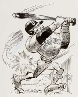 Jack Davis - Boston Red Sox Baseball Illustration Original Art (Hot Shots, c. 1990s). That rambunctious Davis - | Heritage