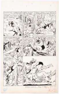 Bob Powell Speed Comics #27 Story Page 7 Original Art (Harvey Comics, 1943). Harvey’s Black Cat costumed-hero - | Heritage