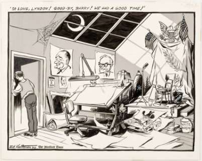 Ed Valtman - Editorial/Political Cartoons Original Art Group of 3 (Hartford Times, 1964-76). Ed Valtman’s - | Heritage