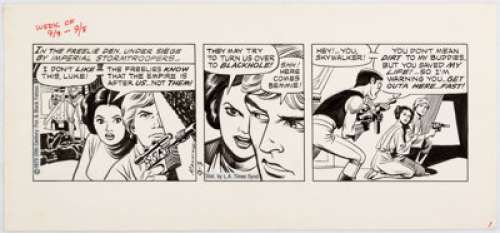 Russ Manning Star Wars Daily Comic Strip Original Art dated 9-3-79 (L. A. Times Syndicate, 1979). Bemmie give - | Heritage