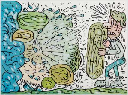 Ron Rege Jr. - "Look Out" Illustration Original Art (2007). A prickly situation, produced -