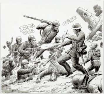 Russ Heath - Sgt. Rock and Easy Company Commission Illustration Original Art (c. 1990-2000s). Sgt. Rock and the - | Heritage