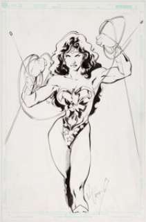 Wonder Woman Pin-Up Original Art (undated). This exceptional Wonder Woman illustration conveys both grace and - | Heritage