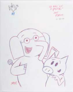 Mo Willems - Elephant and Piggy Poster Illustration Original Art (2015).... | Heritage