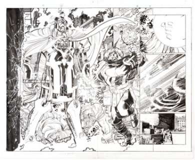 John Romita Jr. and Klaus Janson Thor #16 Double Splash Pages 7-8 Original Art (Marvel, 1999).... | Heritage