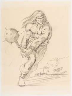 Bill Sienkiewicz - Conan Sketch Original Art (c. 1980s).... | Heritage