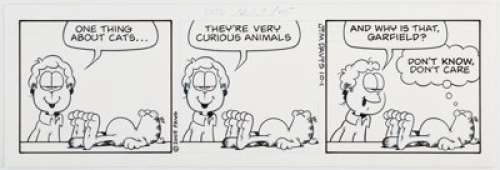 Jim Davis Garfield Daily Comic Strip Original Art dated 10-1-05 (United Feature Syndicate, 2005).... | Heritage