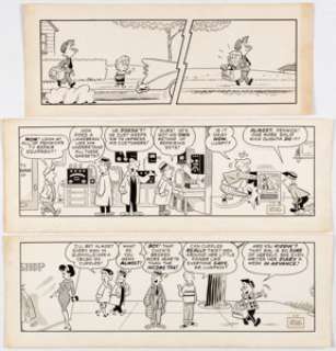 Dan DeCarlo with Stan Lee Willie Lumpkin Daily Comic Strip Original Art Group of 3 (Publishers Syndicate, c. 1959-... (Total: 3 Original Art) | Heritage