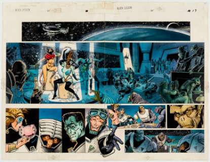 Frank Cirocco, Terry Austin, and Steve Oliff Marvel Graphic Novel: The Alien Legion - A Grey Day to Die Story Page... (Total: 2 Original Art)