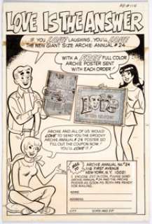 Dan DeCarlo - Archie "Love Is The Answer" Ad Illustration Original Art (Archie, 1972).... | Heritage