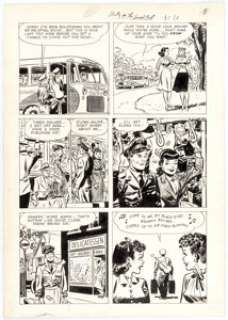Milton Caniff Studio Steve Canyon Strictly For the Smart Birds Story Page 8 Original Art (Harvey, 1951... | Heritage