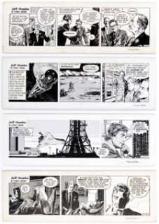 Sydney Jordan Jeff Hawke Daily Comic Strip Original Art Group of 4 (London Daily Express, 1960s).... (Total: 4 Original Art)