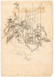 Arthur Rackham The Zankiwank and the Bletcher Witch Preliminary Illustration Original Art (Alpine House EC,1896) - | Heritage