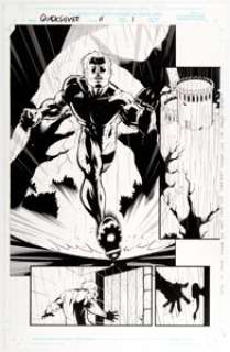 Derec Aucoin, Chris Renaud, and Rich Faber Quicksilver #11 Story Page 1 Original Art (Marvel, 1997). On this -