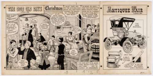 Erwin L. Hess The Good Old Days Sunday Comic Strip Original Art Christmas Scene dated 12-19-59 (United Feature - | Heritage