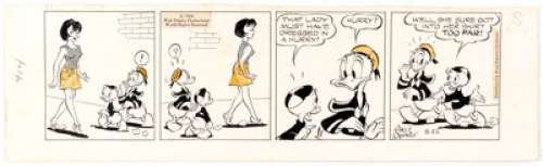 Al Taliaferro Donald Duck Daily Comic Strip Original Art dated 8-22-66 (King Features Syndicate, 1966).... | Heritage
