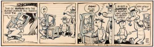 Walt Kelly Pogo Daily Comic Strip Original Art dated 2-21-53 (Post-Hall Syndicate, 1953). Albert, Churchy, and - | Heritage