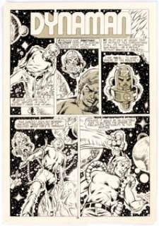Robb Phipps and Sam de la Rosa "Dynaman" Story Page 1 Original Art (1977). Page 1 starts the origin -
