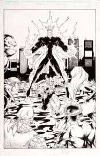 Dan Fraga and Lary Stucker Newmen #4 Cover Original Art (Image, 1996). Newman and Shadowhawk face off against -