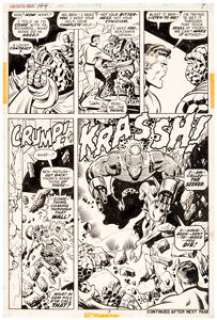 Rich Buckler and Joe Sinnott Fantastic Four #144 Story Page 7 Original Art (Marvel, 1974). Mr. Fantastic (Reed -
