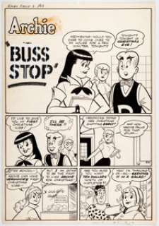 George Frese | Archie Giant Series Magazine #3 Complete 3-Page Story "Buss Stop" Original Art (Archie, 1956). | Heritage