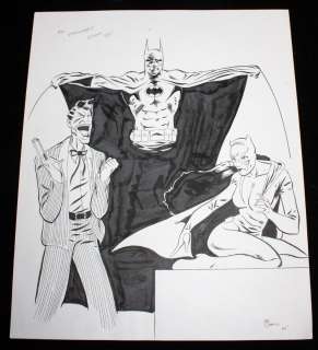 Chris Sprouse | Batman, Catwoman, & Joker Large Commission - Made Out ’To Stewart’ - Signed - 1992 | Anthony’s Comic Book Art