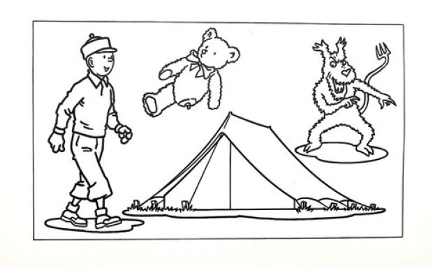 Studios HERGE : Tintin et Milou illustration à l’encre de chine Tintin au Tibet | eBay Europe (Buy It Now)