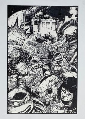 TMNT #95 KEVIN EASTMAN’S ORIGINAL COMIC COVER ART 1ST APPEARANCE OF JENNIKA | eBay US (Buy It Now)