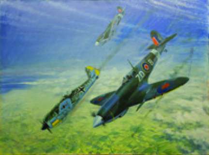 Graham Coton | Dogfight during the Battle of Britain (SIGNED) | Illustration Art Gallery