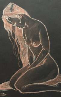 Jung | Dessin original  - Jeune femme pensive | Catawiki