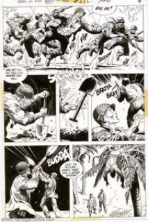 Russ Heath - Original Art for Our Army at War #256, page 7 (DC, 1973). A spectacular page of army action by the - | Heritage