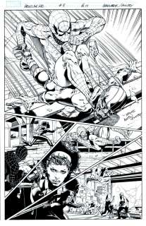 Brad Walker, Drew Hennessy - Heroes For Hire #8 P 17 Semi-Splash (Spider-Man Beat Up Batroc the Leaper! Misty Knight Helps!)