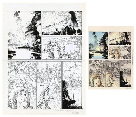 Weyland - Lot 607 - Aria, planche n°1 à l‘encre de Chine et à la…