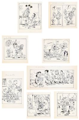 Bercovici | Lot 087 - Ensemble de 8 illustrations aux feutres et… | AZ auction