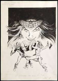 Mitton, Jean-Yves - Couverture originale  - Chroniques Barbares T4  - (1998)