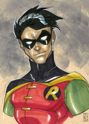 Robin The Boy Wonder illustration by Tom Hodges 9x12" | eBay US (Buy It Now)