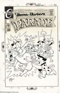 Ray Dirgo - Original Cover Art for Hanna-Barbera Parade #7 (Charlton, 1972). The gang all shows up for a game of - | Heritage