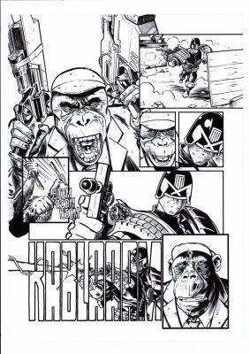 Fernando Blanco | 2000AD 2025 Annual Judge Dredd: Chimpsurrection P.9 | The Green Room