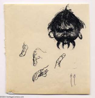Frank Frazetta - "Mongol Head" Sketch Original Art (undated). Nicely detailed pen and ink drawing of a - | Heritage