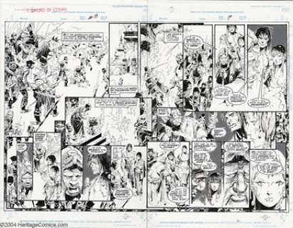 Alex Nino - Savage Sword of Conan #228 Original Art, pages 18 and 19 (Marvel, 1994). It had to happen. The - | Heritage