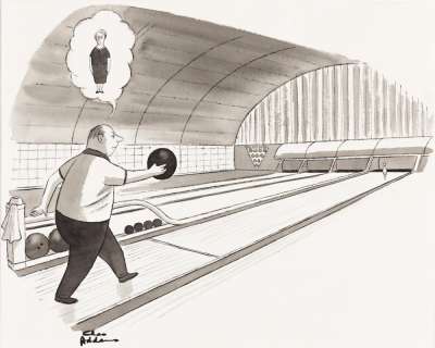 CHARLES ADDAMS (1912-1988) One Pin. [CARTOONS / NEW YORKER / BOWLING] | Swann Galleries
