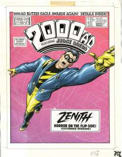 Dave Gibbons | 2000Ad Prog 549 Cover - Zenith - Dave Gibbons / Grant Morrison - Watchmen | Artdroids