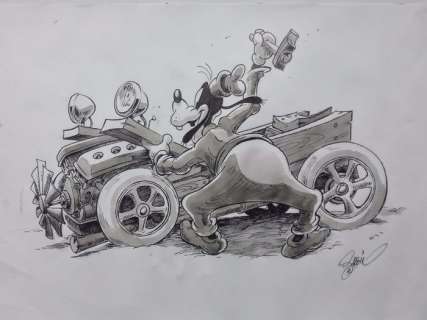 Garrido, Sergio | Original drawing  - Goofy makes a car | Catawiki
