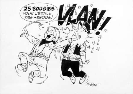 Tibet | Chick Bill, illustration Ã  l’encre de Chine reprÃ… | Banque Dessinée