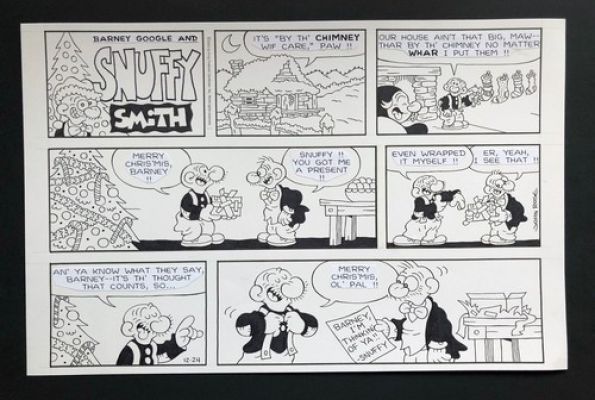 Snuffy Smith Original Sunday Comic Strip Art - Snuffy’s Gift To Barney Google | eBay US (Buy It Now)